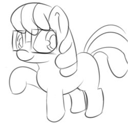 Size: 888x856 | Tagged: safe, artist:treekickerdraws, imported from derpibooru, cheerilee, earth pony, pony, female, filly, glasses, looking at you, sketch, smiling, solo, younger