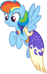 Size: 3000x4729 | Tagged: safe, artist:ambassad0r, imported from derpibooru, rainbow dash, pegasus, pony, make new friends but keep discord, alternate hairstyle, clothes, dress, female, gala dress, mare, rainbow dash always dresses in style, simple background, solo, transparent background, vector