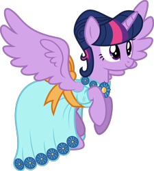 Size: 3500x3892 | Tagged: safe, artist:ambassad0r, imported from derpibooru, twilight sparkle, alicorn, pony, make new friends but keep discord, clothes, dress, female, gala dress, high res, mare, simple background, solo, transparent background, twilight sparkle (alicorn), vector