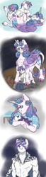 Size: 899x3432 | Tagged: safe, artist:rainydayjitters, imported from derpibooru, princess flurry heart, oc, oc:duke hunter, alicorn, anthro, pony, unicorn, baby, brother and sister, crying, female, male, offspring, older, parent:princess cadance, parent:shining armor, parents:shiningcadance, siblings, tears of joy
