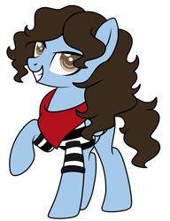 Size: 1527x1991 | Tagged: safe, artist:kb-gamerartist, derpibooru exclusive, imported from derpibooru, oc, oc only, oc:badgering badger, pegasus, pony, derpibooru community collaboration, 2021 community collab, bandana, clothes, grin, male, raised hoof, shirt, simple background, smiling, solo, t-shirt, transparent background