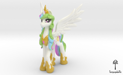 Size: 710x433 | Tagged: safe, artist:teonanakatle, imported from derpibooru, princess celestia, pony, 3d, solo