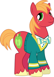 Size: 4530x6370 | Tagged: safe, artist:90sigma, imported from derpibooru, big macintosh, earth pony, pony, clothes, male, ponytones outfit, simple background, solo, stallion, transparent background, vector