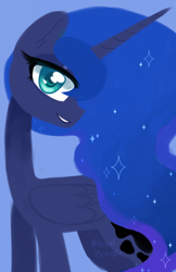 Size: 2140x3311 | Tagged: safe, artist:inkp0ne, artist:softpound, imported from derpibooru, princess luna, alicorn, pony, high res, looking at you, smiling, solo, sparkles