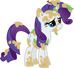 Size: 3287x3000 | Tagged: safe, artist:cloudy glow, artist:cloudyglow, imported from derpibooru, rarity, pony, unicorn, look before you sleep, .ai available, high res, leaves, mud, muddy, solo, vector