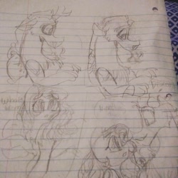 Size: 1080x1080 | Tagged: safe, artist:cocolove2176, imported from derpibooru, discord, fluttershy, draconequus, pegasus, pony, comic, discoshy, female, lineart, lined paper, male, mare, shipping, straight, traditional art