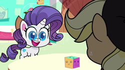 Size: 1920x1080 | Tagged: safe, imported from derpibooru, screencap, applejack, rarity, pony, how applejack got her hat back, my little pony: pony life, spoiler:pony life s01e04, female, g4.5, mare, pony life, squishy cube