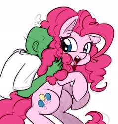 Size: 1961x2048 | Tagged: safe, artist:reiduran, color edit, edit, editor:datzigga, imported from derpibooru, pinkie pie, oc, oc:anon, pony, colored, cute, diapinkes, fluffy