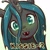 Size: 1159x1159 | Tagged: safe, artist:cold-blooded-twilight, imported from derpibooru, queen chrysalis, changeling, changeling queen, blushing, bronybait, bust, crown, cute, cutealis, dialogue, female, front view, full face view, g4, green blush, jewelry, looking at you, portrait, regalia, simple background, solo, stray strand, talking to viewer, white background