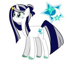 Size: 800x749 | Tagged: safe, artist:couratiel, imported from derpibooru, oc, oc only, oc:lunar shine, pony, unicorn, colored hooves, cutie mark, hairclip, show accurate, simple background, solo, transparent background