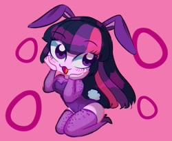 Size: 1233x1011 | Tagged: safe, artist:rileyav, imported from derpibooru, twilight sparkle, equestria girls, :3, adorasexy, blushing, bunny ears, bunny suit, chibi, clothes, cute, high heels, open mouth, sexy, shoes, smiling, socks, solo, stockings, thigh highs, twiabetes