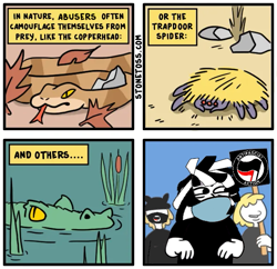 Size: 625x605 | Tagged: safe, anonymous artist, artist:stonetoss, edit, imported from ponybooru, oc, oc:ezekiel, crocodile, snake, spider, antifa, flag, mask, politics, ponybooru exclusive, wootmaster