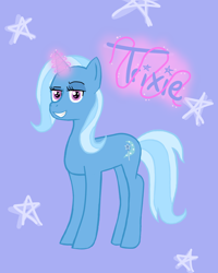 Size: 1080x1350 | Tagged: safe, artist:foggyrelme, imported from derpibooru, trixie, pony, unicorn, raised eyebrow, solo