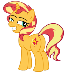 Size: 1024x1076 | Tagged: safe, artist:gmaplay, imported from derpibooru, sunset shimmer, pony, unicorn, bunset shimmer, butt, grin, looking back, plot, simple background, smiling, solo, transparent background