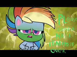 Size: 2047x1534 | Tagged: safe, edit, edited screencap, imported from derpibooru, screencap, rainbow dash, my little pony: pony life, pinkie pie: hyper-helper, bags under eyes, g4.5, green face, pony life, pony life season 1, runny nose, sick, snot