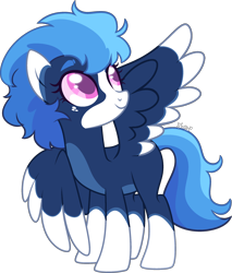 Size: 2094x2454 | Tagged: safe, artist:kurosawakuro, imported from derpibooru, oc, oc only, pegasus, pony, base used, colored wings, colored wingtips, female, high res, mare, offspring, parent:fleetfoot, parent:soarin', simple background, solo, transparent background, wings