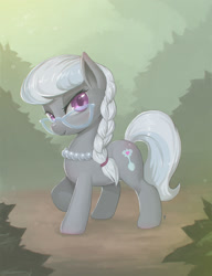 Size: 1000x1302 | Tagged: safe, artist:mrs1989, imported from derpibooru, silver spoon, earth pony, pony, female, filly, glasses, jewelry, looking at you, necklace, smiling, solo
