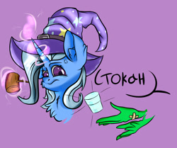 Size: 1280x1071 | Tagged: safe, artist:triallocation, imported from derpibooru, trixie, pony, unicorn, angry, cyrillic, disembodied hand, glass, hand, mallet, russian
