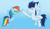 Size: 1964x1149 | Tagged: safe, artist:prismborealisdash, imported from derpibooru, rainbow dash, soarin', pegasus, pony, base used, duo, eyes closed, female, flying, gradient background, male, mare, shipping, soarindash, stallion, straight, wings