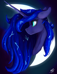 Size: 2160x2800 | Tagged: safe, artist:tenebrisnoctus, imported from derpibooru, princess luna, alicorn, pony, bust, constellation, crescent moon, female, high res, mare, moon, solo