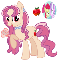 Size: 1280x1348 | Tagged: safe, artist:princess-kitsune-tsu, artist:venomous-cookietwt, imported from derpibooru, apple bloom, diamond tiara, earth pony, pony, base used, diamondbloom, female, lesbian, magical lesbian spawn, mare, offspring, parent:apple bloom, parent:diamond tiara, parents:diamondbloom, shipping, simple background, transparent background