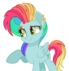 Size: 1280x1330 | Tagged: safe, artist:princess-kitsune-tsu, artist:venomous-cookietwt, imported from derpibooru, oc, oc only, oc:rainbow blitz, pegasus, pony, base used, female, mare, simple background, solo, transparent background