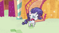 Size: 1280x720 | Tagged: safe, imported from derpibooru, screencap, rarity, pony, unicorn, my little pony: pony life, princess probz, spoiler:pony life s01e01, female, g4.5, mare, open mouth, pony life, screaming, solo