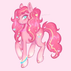 Size: 1280x1280 | Tagged: safe, artist:pxtals_fxllen, imported from derpibooru, pinkie pie, earth pony, pony, alternate design, alternate hairstyle, redesign, solo