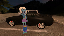 Size: 1280x720 | Tagged: safe, artist:b0tp0staldud3, imported from derpibooru, trixie, equestria girls, 3d, car, female, nissan, nissan skyline, solo, source filmmaker