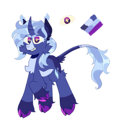 Size: 1000x1100 | Tagged: safe, artist:vat7k, imported from derpibooru, trixie, pony, unicorn, chest fluff, cloven hooves, curved horn, grin, horn, leonine tail, looking at you, redesign, smiling, solo