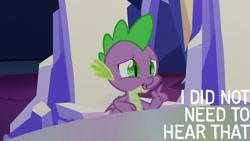 Size: 1280x720 | Tagged: safe, edit, edited screencap, editor:quoterific, imported from derpibooru, screencap, spike, dragon, a rockhoof and a hard place, male, open mouth, solo, stallion, twilight's castle, winged spike, wings