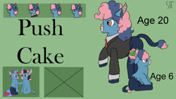 Size: 1280x720 | Tagged: safe, artist:schumette14, imported from derpibooru, oc, oc:push cake, oc:pushimina cake, earth pony, hybrid, minotaur, pony, interspecies offspring, next generation, offspring, parent:cup cake, parent:iron will, parents:cupwill, parents:ironcake, reference, story in the source, story included