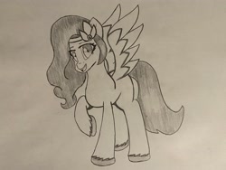 Size: 4032x3024 | Tagged: safe, artist:artevi, imported from derpibooru, pipp petals, pegasus, pony, spoiler:g5, female, g5, mare, missing cutie mark, solo, traditional art