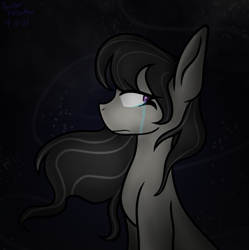 Size: 1524x1530 | Tagged: safe, artist:dasher.forsaken, artist:revenge.cats, imported from derpibooru, octavia melody, earth pony, pony, a puppet to her fame, crying, flowing mane, frown, hair blowing, sad, solo, wind, windswept mane