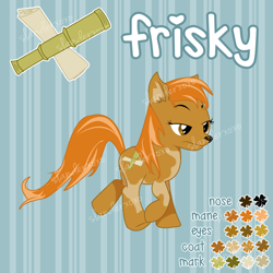 Size: 1074x1074 | Tagged: safe, artist:slanderxoxo, imported from derpibooru, oc, oc only, oc:frisky, fox, fox pony, hybrid, pony, cutie mark, solo