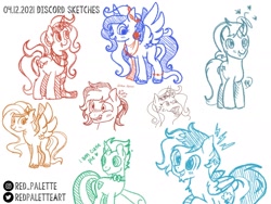 Size: 2000x1500 | Tagged: safe, artist:redpalette, imported from derpibooru, pipp petals, oc, oc:dusty sprinkles, oc:red palette, oc:shade flash, earth pony, pegasus, unicorn, bowtie, cute, earth pony oc, emotion, female, g5, horn, magic, male, mare, meme, pegasus oc, poggers, sketch, smiling, stallion, unicorn oc, unshorn fetlocks, wings