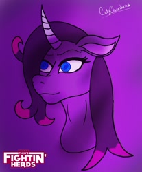 Size: 752x907 | Tagged: safe, artist:solar wishbone studios, imported from derpibooru, oleander, pony, unicorn, them's fightin' herds, bust, community related, fanart, head, oleander (tfh), solo, wearewishboneheroes