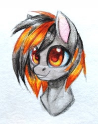 Size: 1708x2160 | Tagged: safe, artist:megabait, imported from derpibooru, oc, oc only, earth pony, pony, bust, male, pencil, portrait, solo, traditional art