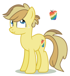 Size: 828x892 | Tagged: safe, artist:princess-kitsune-tsu, artist:venomous-cookietwt, imported from derpibooru, oc, oc only, earth pony, pony, base used, male, offspring, parent:applejack, parent:caramel, parents:carajack, simple background, solo, stallion, transparent background