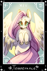 Size: 785x1181 | Tagged: safe, artist:leonrat, imported from derpibooru, fluttershy, pegasus, pony, cute, hooves to the chest, shyabetes, solo, tarot card