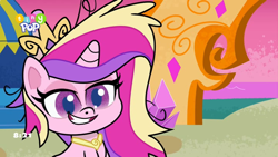 Size: 1024x576 | Tagged: safe, imported from derpibooru, screencap, princess cadance, alicorn, pony, my little pony: pony life, what goes updo, spoiler:pony life s02e17, g4.5, messy mane, pony life, solo