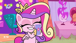 Size: 1024x576 | Tagged: safe, imported from derpibooru, screencap, princess cadance, alicorn, pony, my little pony: pony life, what goes updo, spoiler:pony life s02e17, cellphone, g4.5, phone, pony life, smartphone, solo