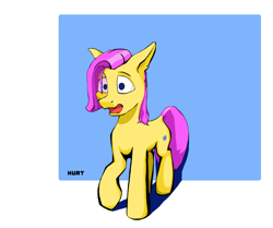 Size: 816x681 | Tagged: safe, artist:i love hurt, imported from derpibooru, earth pony, pony, not fluttershy, simple background, solo