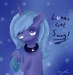 Size: 1270x1300 | Tagged: safe, artist:ponyjhooves, imported from derpibooru, princess luna, alicorn, pony, abstract background, hoof shoes, s1 luna, solo, swag, waist up