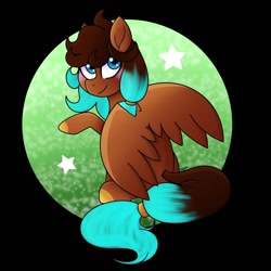 Size: 1440x1440 | Tagged: safe, artist:balychen, artist:balychenv, imported from derpibooru, oc, oc only, pegasus, pony, circle background, looking back, raised hoof, solo
