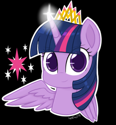 Size: 1358x1458 | Tagged: safe, artist:laylaelvy278, imported from derpibooru, twilight sparkle, alicorn, pony, jewelry, looking at you, smiling, solo, tiara, twilight sparkle (alicorn)