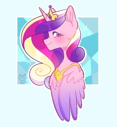 Size: 881x950 | Tagged: safe, artist:nullkunst, imported from derpibooru, princess cadance, alicorn, pony, bust, solo
