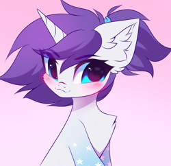 Size: 3448x3339 | Tagged: safe, artist:airiniblock, imported from derpibooru, oc, oc only, oc:indigo wire, pony, unicorn, chest fluff, ear fluff, high res, horn, not rarity, patreon, patreon reward, rcf community, solo, unicorn oc