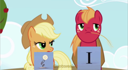 Size: 2896x1588 | Tagged: safe, edit, edited screencap, editor:notxweeb, imported from derpibooru, screencap, applejack, big macintosh, earth pony, pony, applebuck season, season 1, apple, apple tree, applecest, applejack's hat, cowboy hat, female, food, hat, incest, male, mare, meme, photo, pixar, stallion, tree