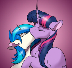 Size: 894x839 | Tagged: safe, artist:mushroomdoggo, imported from derpibooru, dj pon-3, twilight sparkle, vinyl scratch, alicorn, pony, unicorn, crack shipping, female, kiss on the lips, kissing, lesbian, shipping, twilight sparkle (alicorn), vinylight